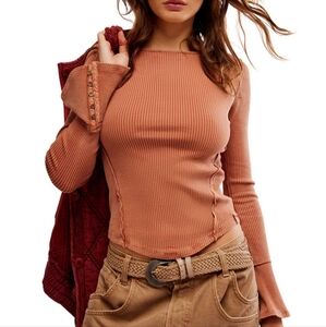 Free People Soul Sister Bell Sleeve Tee | Cedarwood | Medium NWT68.00